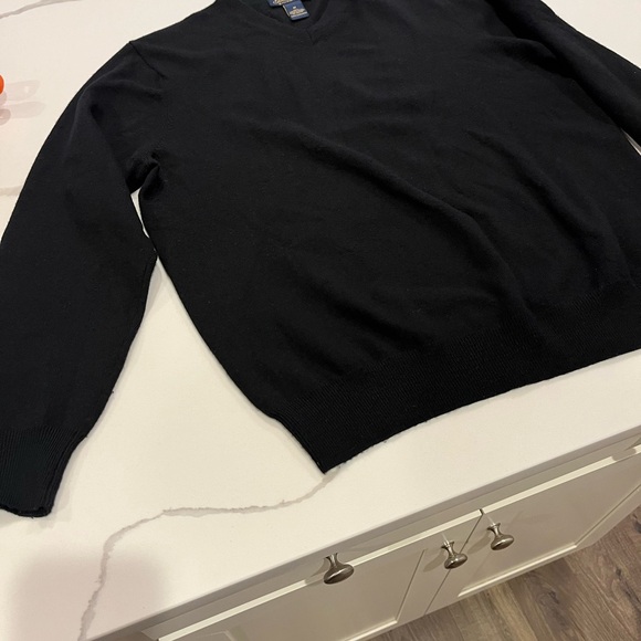 Black Garrett Scott wool v neck sweater - Picture 3 of 4